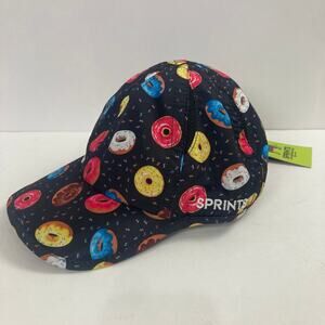 Sprints Unisex Lightweight Running Hat Adjustable Bold Colorful Donuts Print NEW
